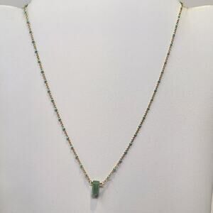 Luna Norte Aventurine Crystal Gold Plate Chain Necklace Dainty Minimalist Layer